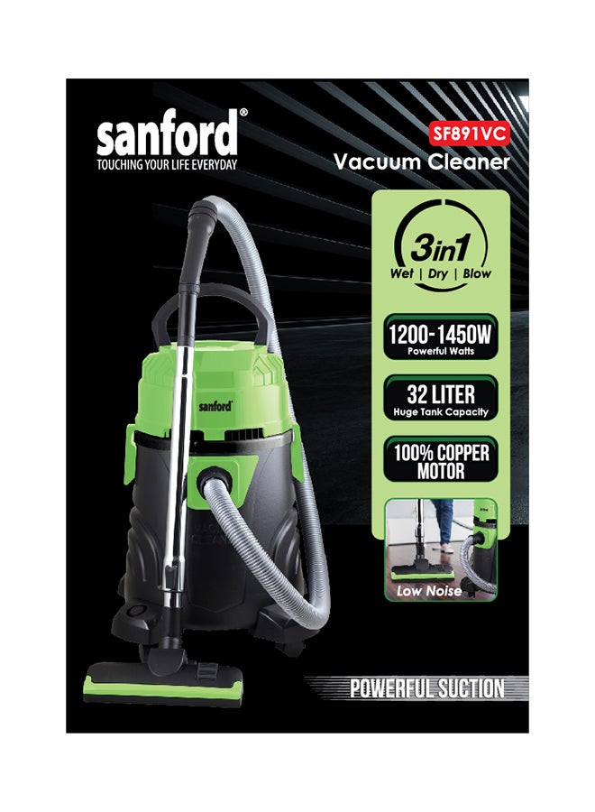 Sanford VACUUM CLEANER 32 L 1450 W SF891VC BS Black, Green  - Image 3