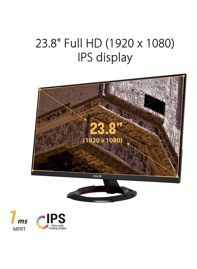 ASUS - TUF Gaming VG249Q1R 23.8" FHD IPS Gaming Monitor, Overclockable 165Hz Refresh Rate, 1ms Response Time, FreeSync Premium, 2W* 2 Speakers, DisplayPort 1.2* 1 HDMI(v1.4)* 2, 90LM05V1-B01E70 Black - Image 1