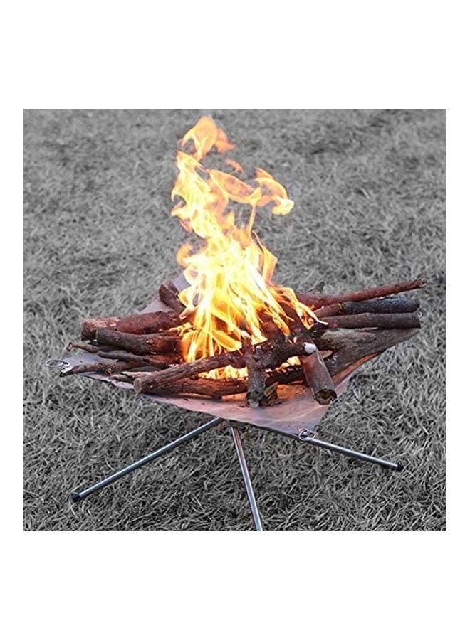 XiuWoo Folding Stainless Steel Outdoor Wood Burning Barbecue Grill Camp Firepit with Bag One Size - Image 3
