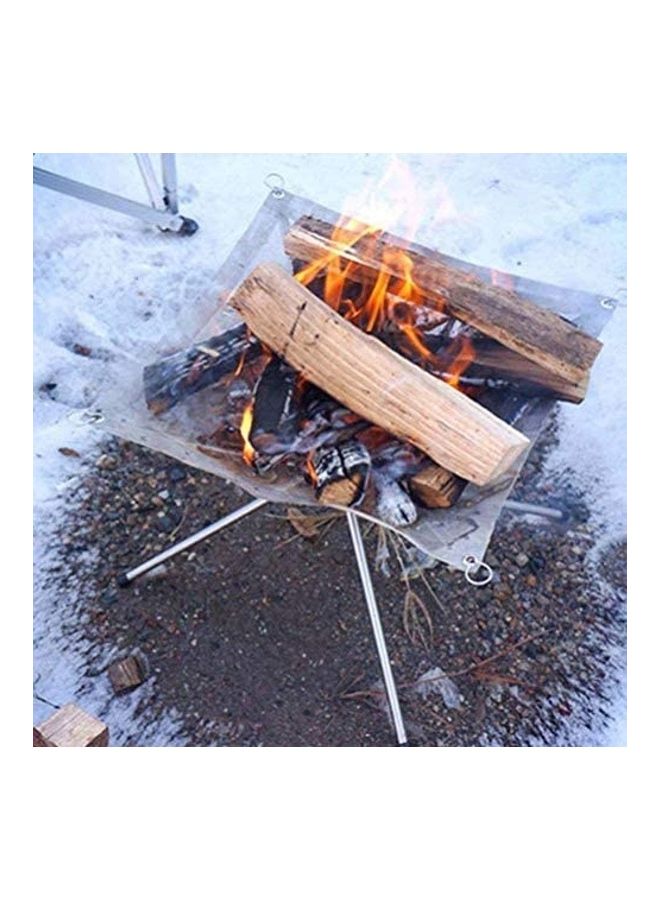 XiuWoo Folding Stainless Steel Outdoor Wood Burning Barbecue Grill Camp Firepit with Bag One Size - Image 2