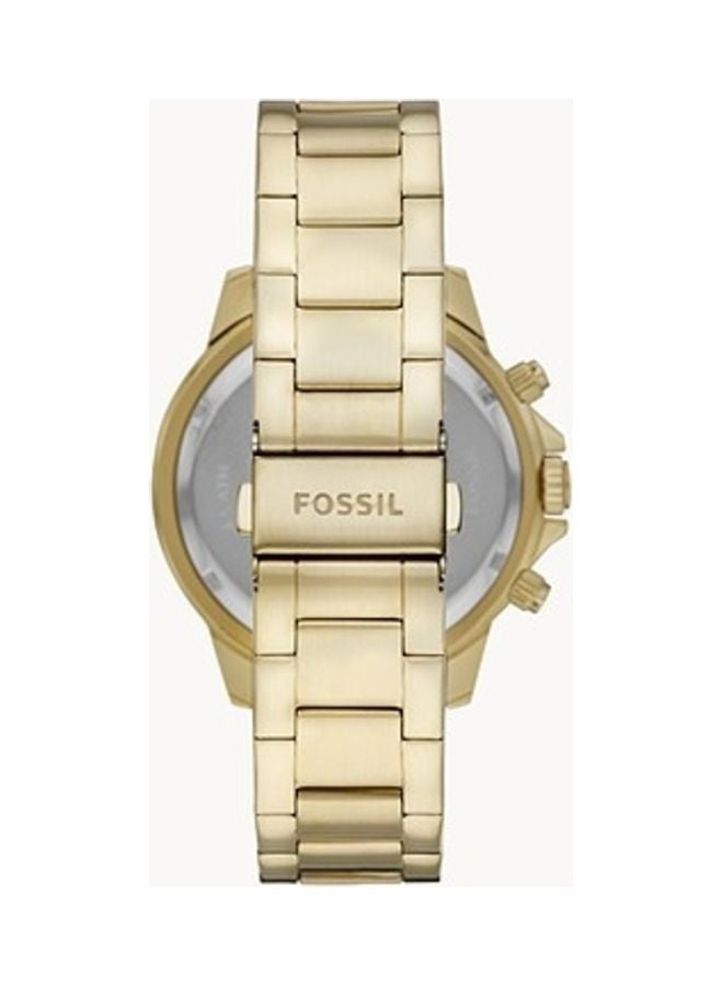 FOSSIL Men's Chronograph Wrist Watch With Stainless Steel Strap - 45 mm - Gold - Image 2