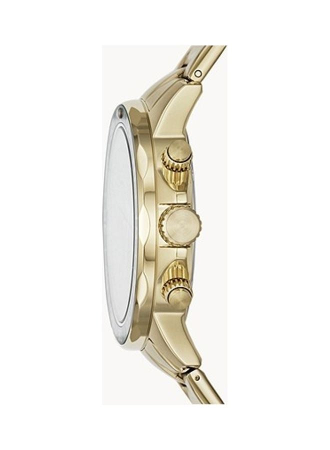 FOSSIL Men's Chronograph Wrist Watch With Stainless Steel Strap - 45 mm - Gold - Image 3