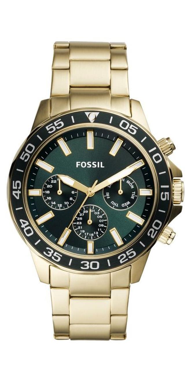 FOSSIL Men's Chronograph Wrist Watch With Stainless Steel Strap - 45 mm - Gold - Image 1