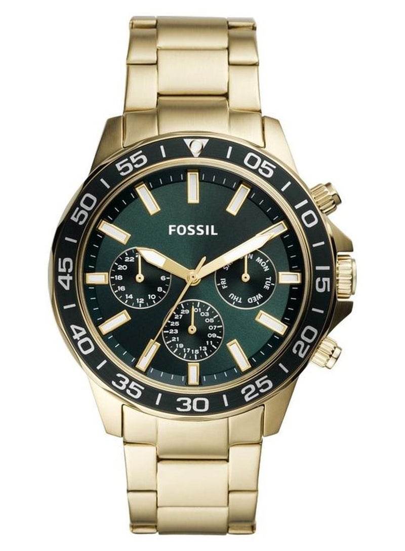 FOSSIL Men's Chronograph Wrist Watch With Stainless Steel Strap - 45 mm - Gold - Image 1