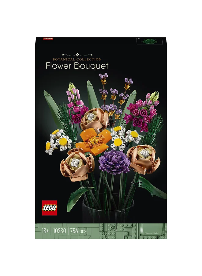 LEGO LEGO Botanicals Flower Bouquet - Artificial Flowers Set for Adults incl. Roses, Snapdragons, Poppies, Asters & Daisies - Ramadan Decor Gift  for Women and Men - Botanical Collection - 10280