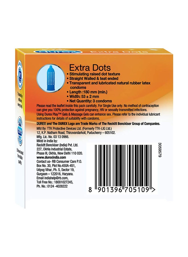 Durex Pack Of 6 Extra Dots Condoms - Image 3