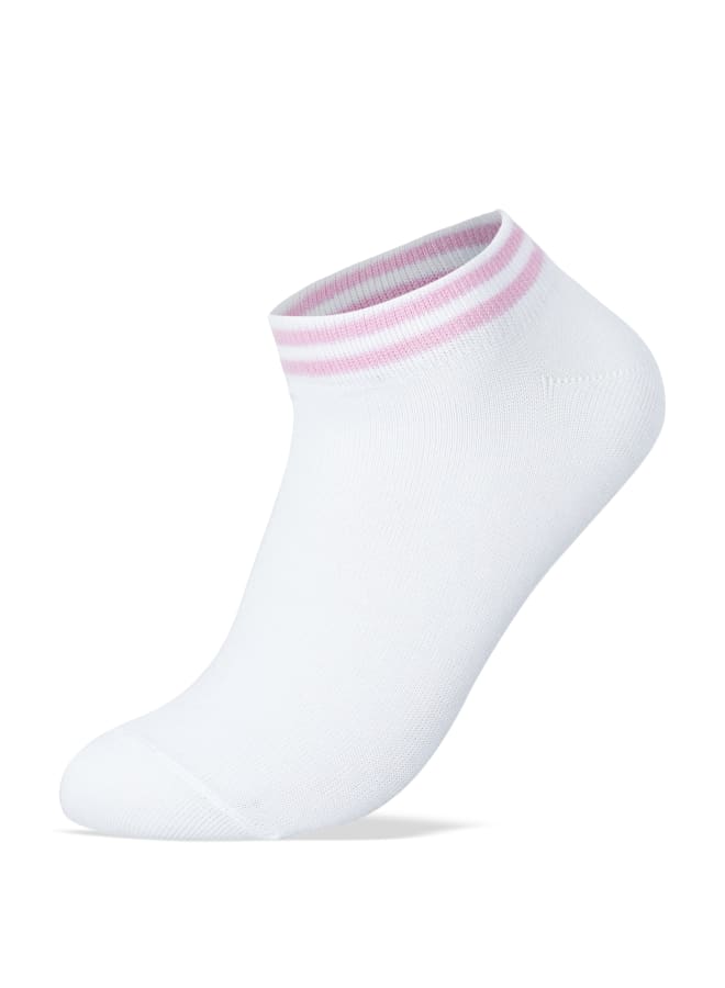 SAM SOCKS Ankle Stripped Socks White  - Image 2