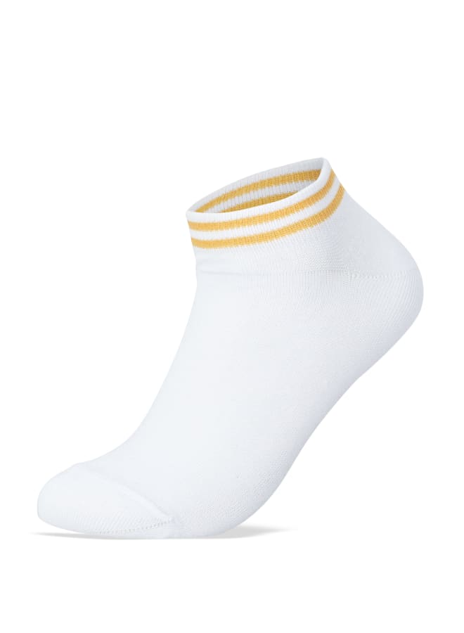 SAM SOCKS Ankle Stripped Socks White  - Image 3