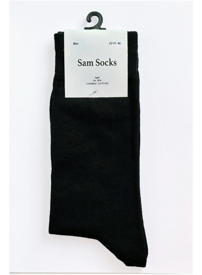 SAM SOCKS Classic Plain Socks Black  - Image 5
