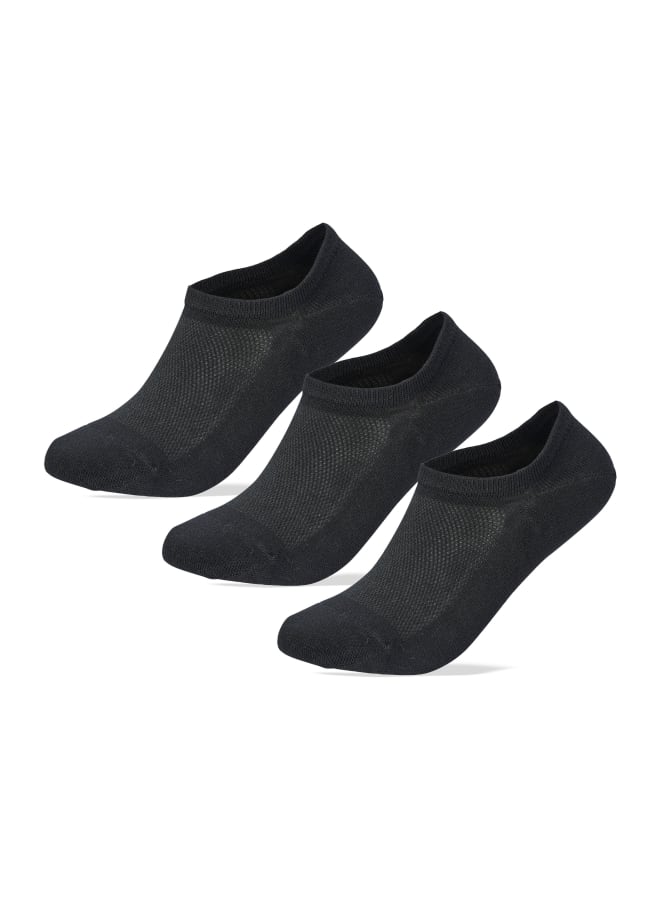SAM SOCKS No Show Plain Socks Black - Image 1