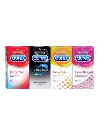 Set Of 4 Honeymoon Pack- Extra Thin, Time, Dots, Ribbed Condom - pnsku/N48393331A/45/_/1698748289/7e583d38-8918-41c3-964e-63024b1969c2