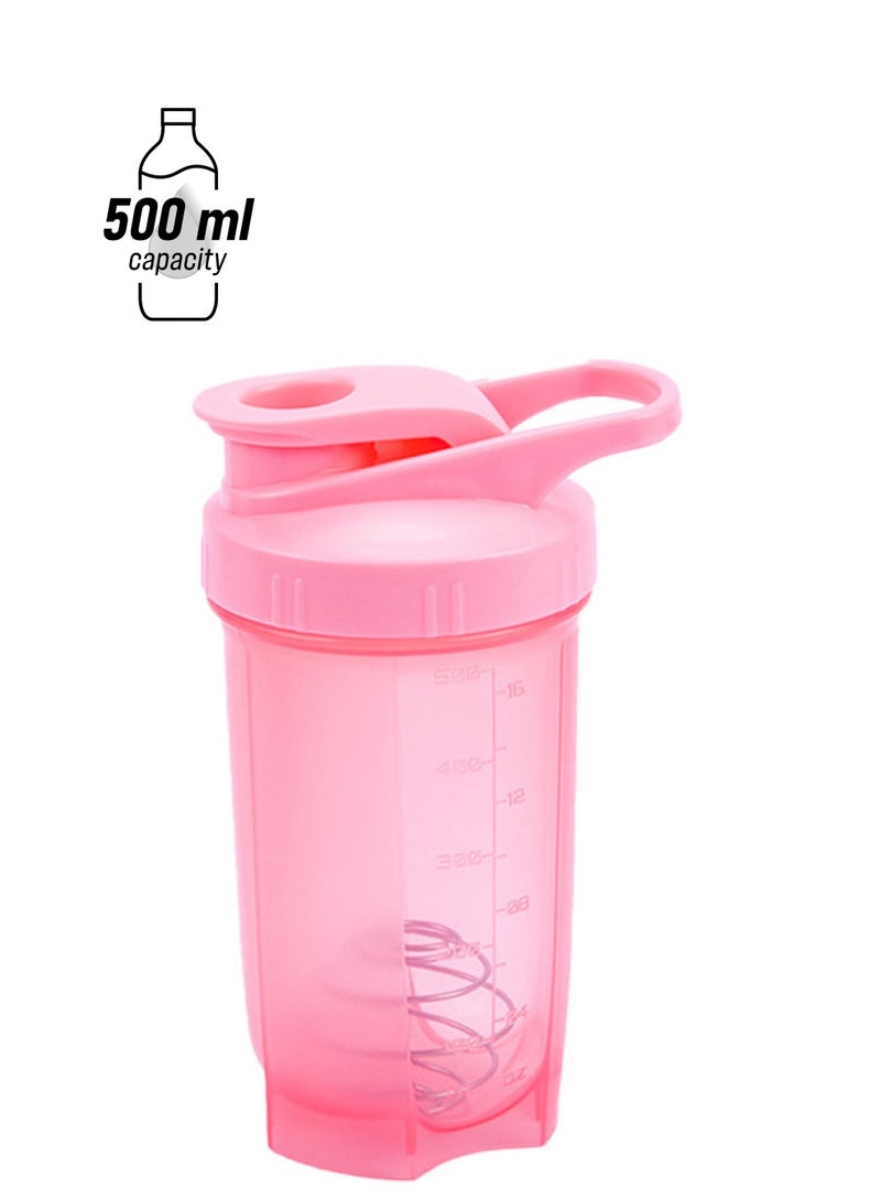 Portable Shaker Bottle With Lid Pink