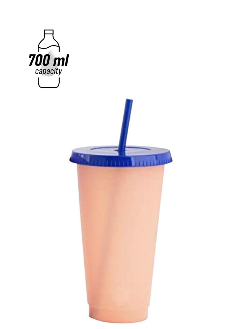 Water Bottle Cup With Lid And Straw Orange