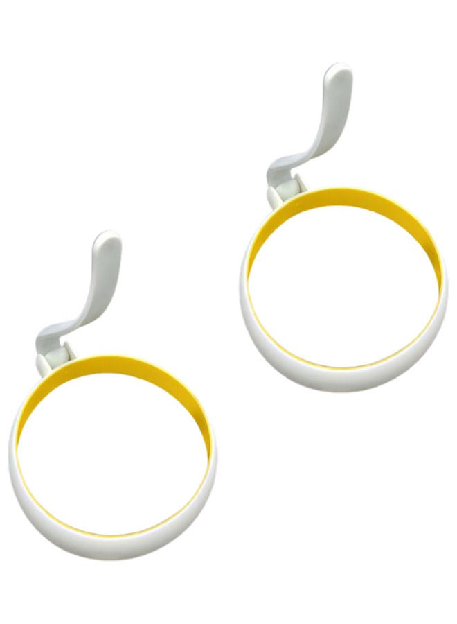 2-Piece Non-Stick Fryer Ring Set Yellow and White  - Image 1
