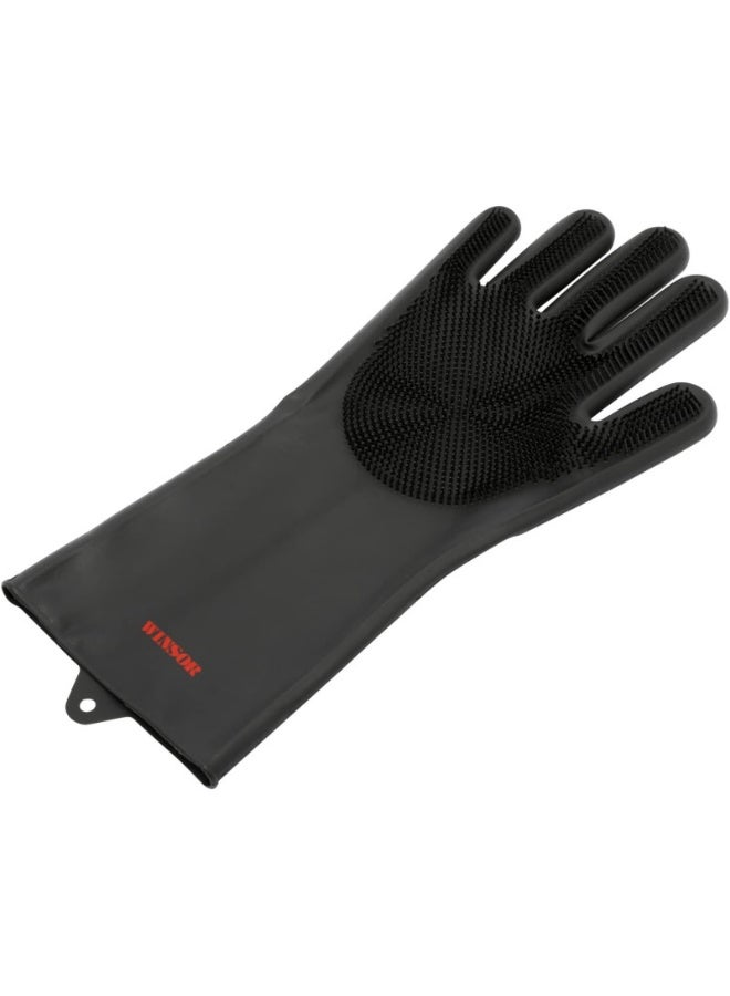 Winsor Dishwashing Gloves With Scrubber Black/Grey  - Image 3