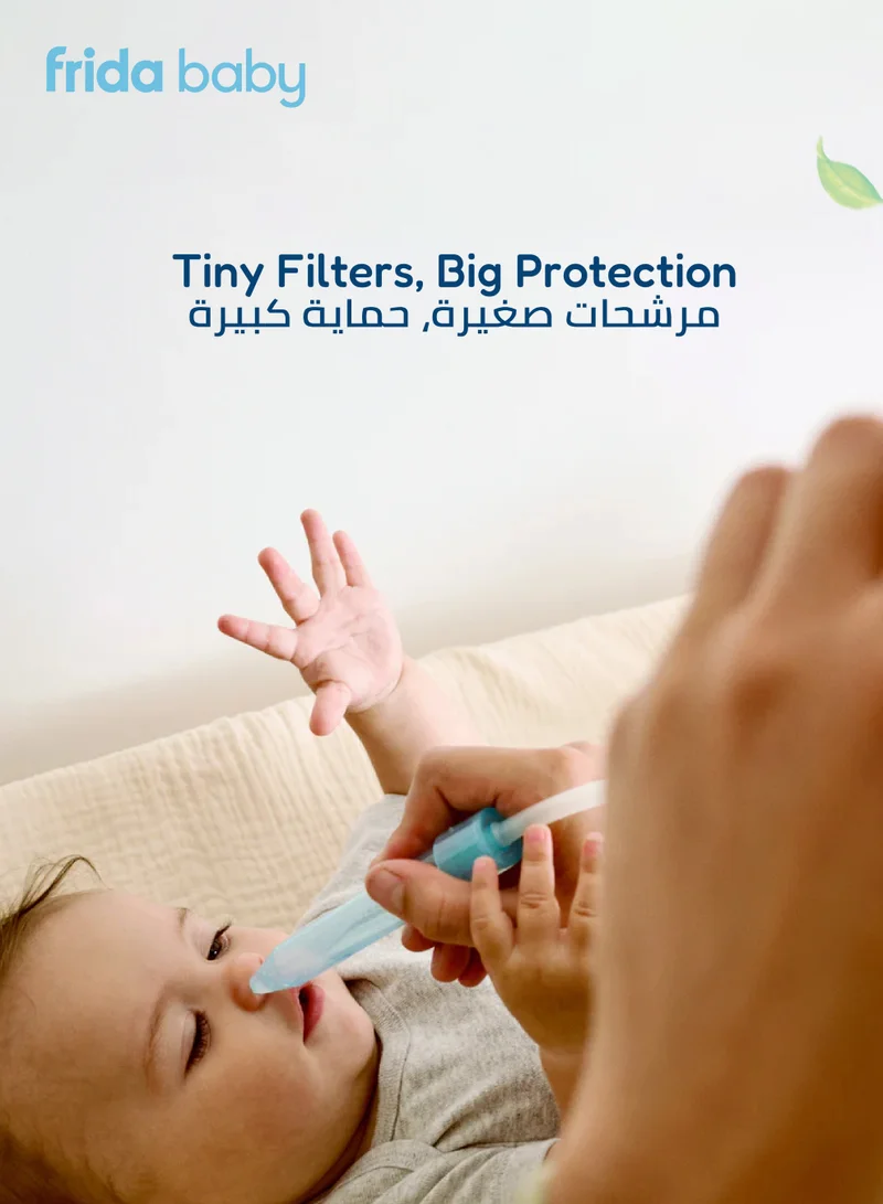 fridababy NoseFrida Hygiene Filters | Made in Sweden | 20-Count Nasal Aspirator Replacement Filters | Safe, BPA-Free, Hygienic, Blocks Mucus & Bacteria | Baby Congestion Relief