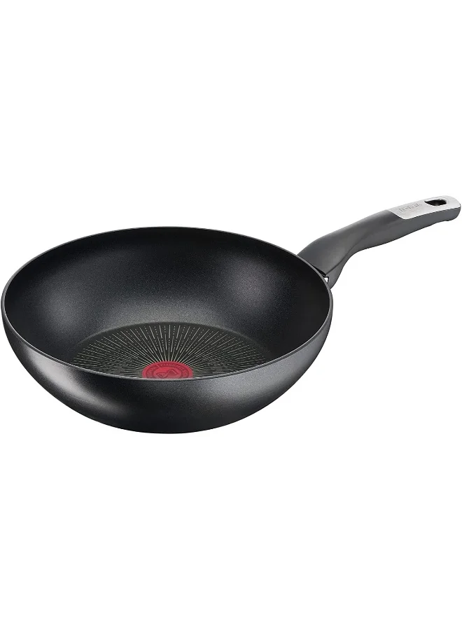 تيفال TEFAL ووك | UNLIMITED ووك مقلاة 28 سم | مقاومة للخدوش | طلاء غير لاصق آمن 100% | Thermo-Signal™ | تحمير مثالي | صنع في فرنسا | تدعم الحث الكهرومغناطيسي | ضمان لمدة سنتين | G2551902