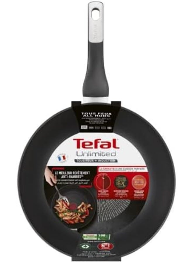 Tefal - Wok Pan | Unlimited Wok Frying Pan 28 Cm | Scratch Resistance | 100% Safe Non Stick Coating | Thermo Signal™ | Perfect Searing | Made In France | Induction | 2 Years Warranty Unlimited 28cm - Image 1