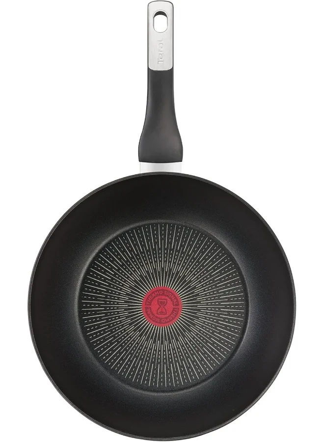 Tefal Wok Pan | Unlimited Wok Frying Pan 28 Cm | Scratch Resistance | 100% Safe Non Stick Coating | Thermo Signal™ | Perfect Searing | Made In France | Induction | 2 Years Warranty Unlimited 28cm