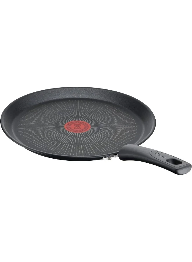 تيفال TEFAL مقلاة بان كيك | UNLIMITED مقلاة بان كيك 25 سم | مقاومة للخدش | طلاء غير لاصق آمن 100% | مؤشر Thermo signal™ | تحمير مثالي | صنع في فرنسا | متوافق مع الحث | ضمان لمدة سنتين | G2553802 أسود 25سم