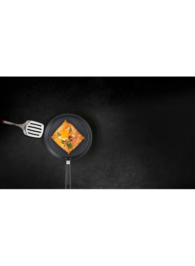 تيفال TEFAL مقلاة بان كيك | UNLIMITED مقلاة بان كيك 25 سم | مقاومة للخدش | طلاء غير لاصق آمن 100% | مؤشر Thermo signal™ | تحمير مثالي | صنع في فرنسا | متوافق مع الحث | ضمان لمدة سنتين | G2553802 أسود 25سم