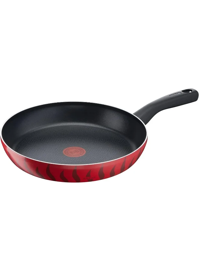 تيفال TEFAL مقلاة | G6 Tempo Flame 28 سم | غير لاصق مع مؤشر Thermo Spot | أحمر | ألومنيوم | ضمان لمدة سنتين | C3040683