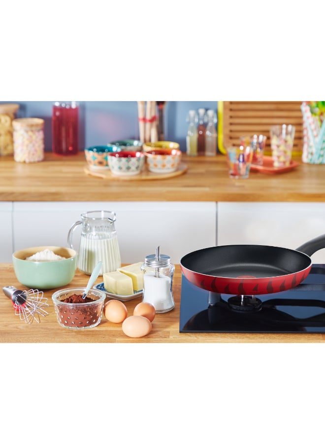 تيفال TEFAL مقلاة | G6 Tempo Flame 28 سم | غير لاصق مع مؤشر Thermo Spot | أحمر | ألومنيوم | ضمان لمدة سنتين | C3040683 أحمر/أسود 28سم - Image 5