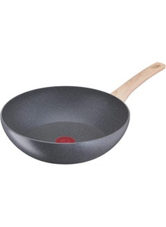 تيفال TEFAL مقلاة ووك | Natural Force 28 سم | سهل التنظيف | طلاء Mineralia+ غير لاصق | معادن طبيعية | مؤشر Thermo-signal | طهي صحي | Stir Fries | آمن | صنع في فرنسا | ضمان لمدة سنتين | G2661932 رمادي Wok Panسم  - Image 1