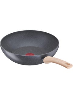 تيفال TEFAL مقلاة ووك | Natural Force 28 سم | سهل التنظيف | طلاء Mineralia+ غير لاصق | معادن طبيعية | مؤشر Thermo-signal | طهي صحي | Stir Fries | آمن | صنع في فرنسا | ضمان لمدة سنتين | G2661932 رمادي Wok Panسم  - Image 3