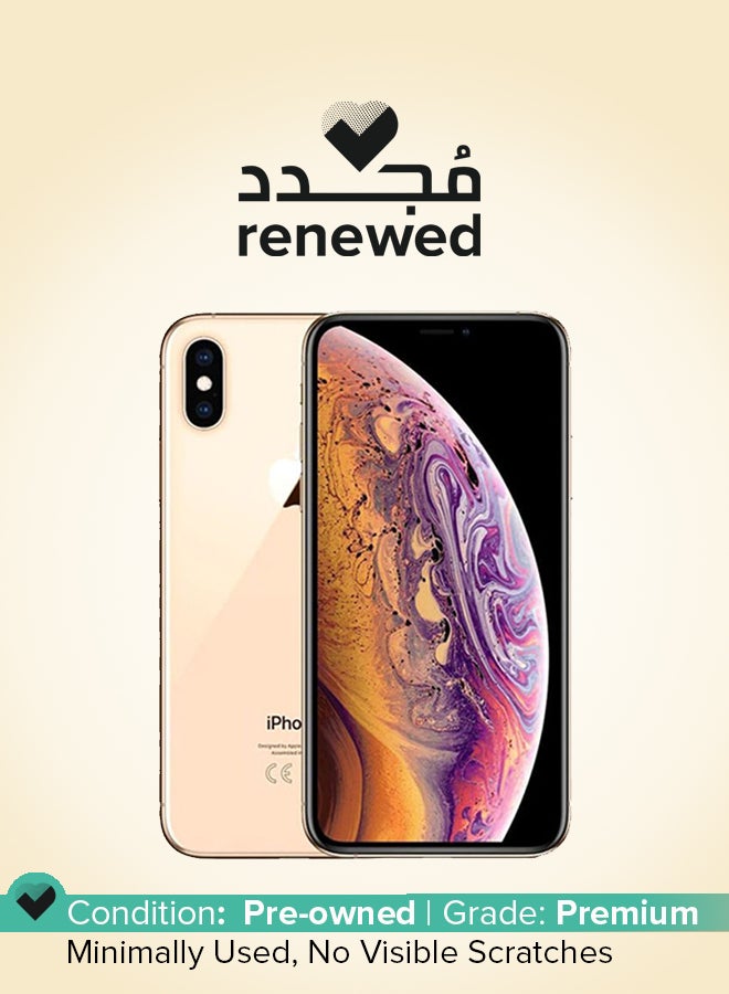 ابل  مُجدد - آيفون XS مزود بتطبيق فيس تايم وذاكرة سعة 64 جيجابايت وتقنية 4G LTE، لون ذهبي - بالمواصفات الدولية - Image 1
