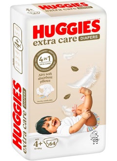 Extra Care Size 4+ Twin Jumbo Pack 10 -16 kg 64 Diapers