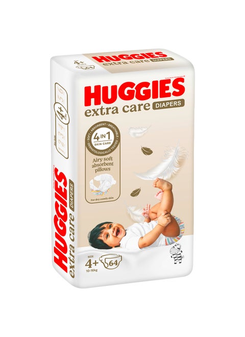 Extra Care Diapers Size 4+ 10 -16 kg 64 Pieces