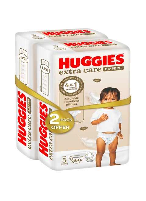 Extra Care, Size 5, 12 -22 kg, Twin Jumbo Pack, 120 Diapers