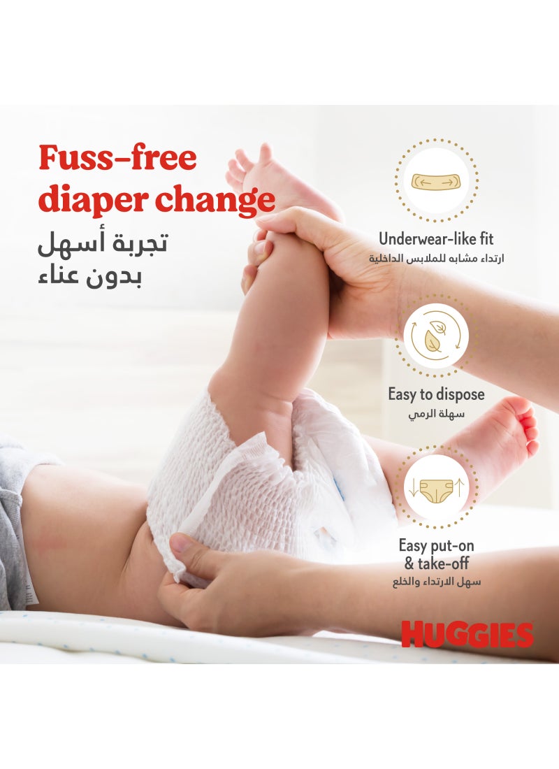 HUGGIES Extra Care Culottes Pants, Pant Style Diapers Size 4, (9 - 14 kg), Jumbo Pack of 52 Premium Baby Diaper Pants - Image 5