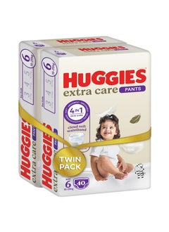 Extra Care Culottes, Size 6, 15 - 25 kg, Twin Jumbo Pack, 80 Diaper Pants