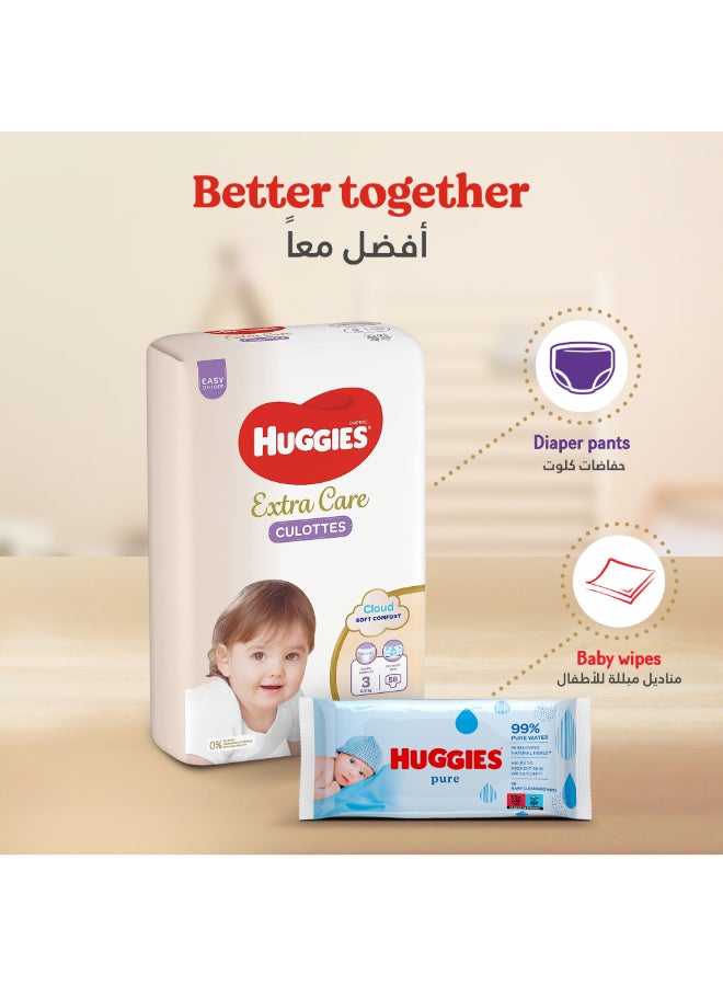 Huggies - Extra Care Culottes, Size 6, 15 - 25 kg, Twin Jumbo Pack, 80 Diaper Pants - Image 1