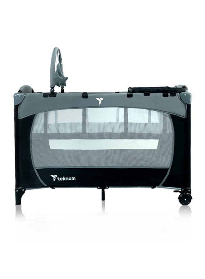 تيكنوم سرير لعب ومهد اكسبلورر، 0-3 سنوات- رمادي - Image 2