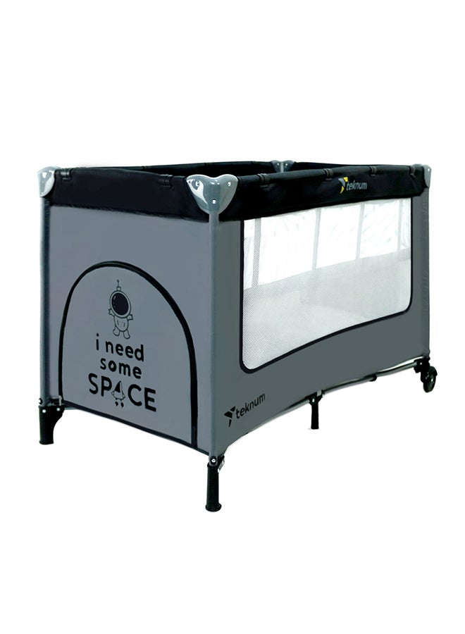 TEKNUM Astronaut Playard And Cot With Carry Bag, Years- Grey - Image 1