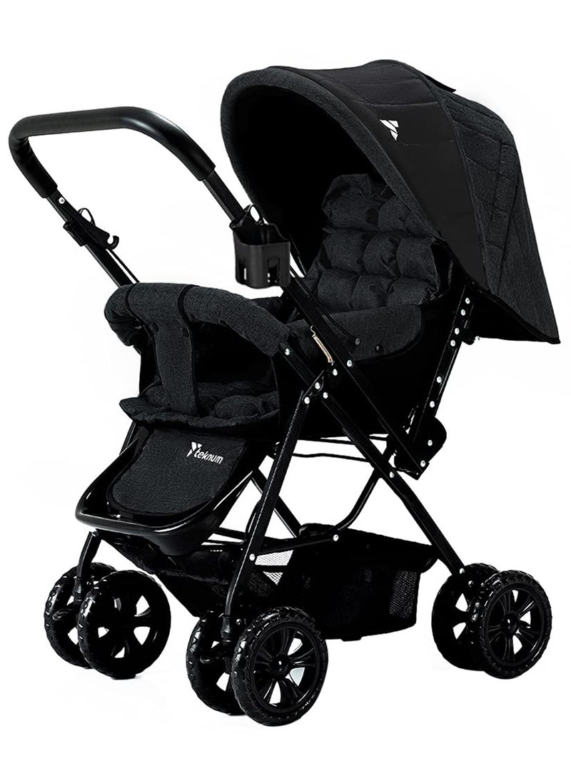 TEKNUM - Reversible Look At Me Stroller, 3 Point Safety Harness And Reversible Handle - Black - Image 1