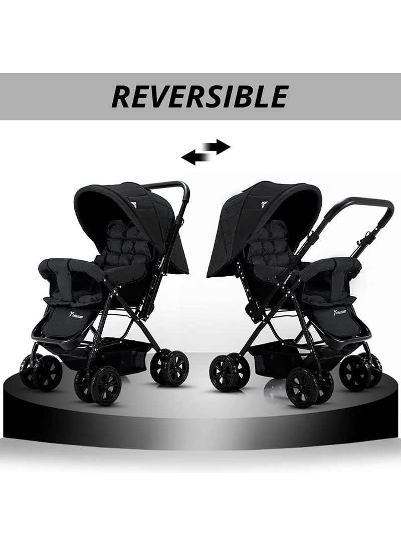 TEKNUM - Reversible Look At Me Stroller, 3 Point Safety Harness And Reversible Handle - Black - Image 1