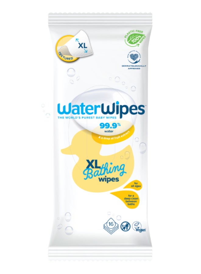WaterWipes Plastic Free Xl Bathing Unscented 16 Wet Wipes  - Image 1