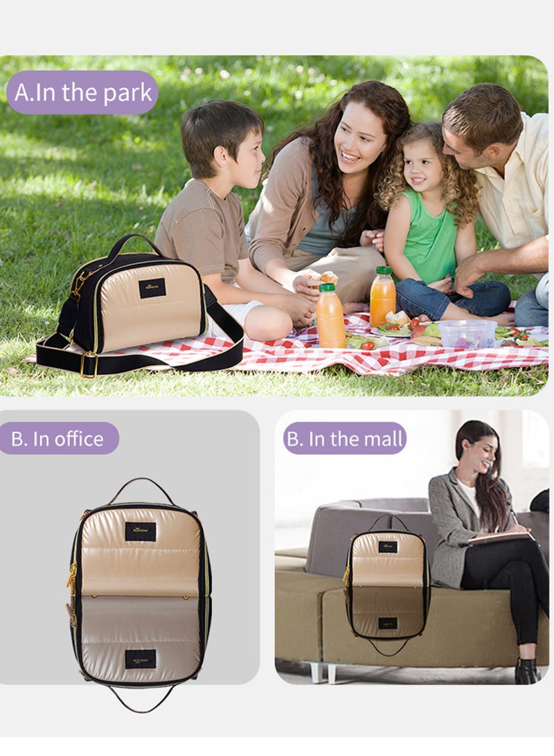 Sunveno - Thermal Insulated Lunch Bag And Milk Bag - Gold Large - Image 1
