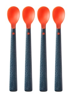 tommee tippee Pack Of 4 Heat Sense Weaning Spoons With Antibacterial Technology And Long Anti-Slip Handles, 4 Months+  - Image 2