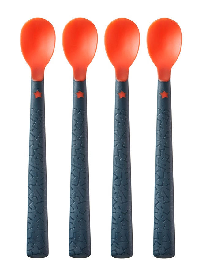 tommee tippee - Pack Of 4 Heat Sense Weaning Spoons With Antibacterial Technology And Long Anti-Slip Handles, 4 Months+ - Image 1