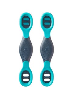 tommee tippee Pack Of 2 Smushee First Self-Feeding Weaning Spoons With Antibacterial Technology, Chunky Handles And Reversible, 4 Months+  - Image 2
