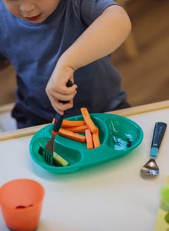 tommee tippee Pack Of 3 Big Kids Stainless Steel First Cutlery Set Rounded Edges Chunky Handles 12 Months+, Multicolour  - Image 5