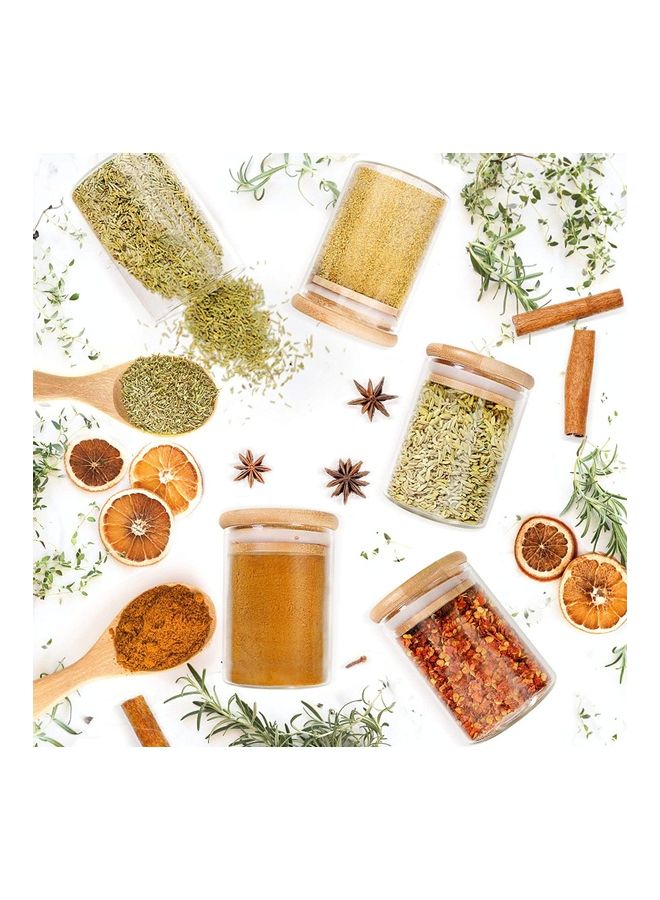 12-Piece Glass Jars with Wooden Lid Clear/Brown 12 x 200ml - Image 5