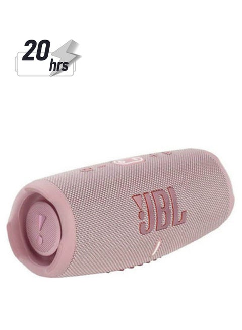 Charge 5 Portable Speaker - Built In Powerbank - Powerful Pro Sound - Dual Bass - 20H Battery - Ip67 Waterproof Pink