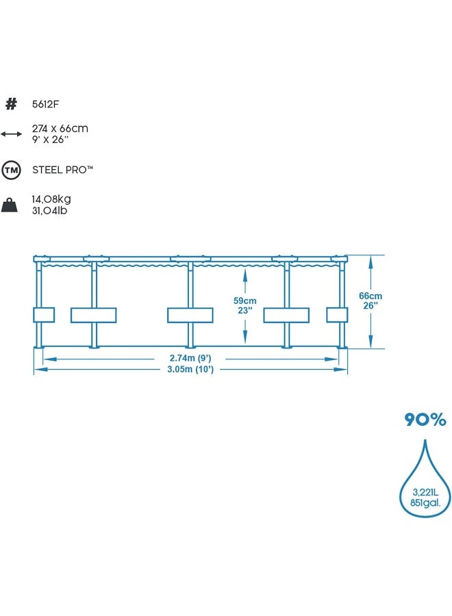 Bestway Steel Pro Frame Pool 274 x 66cm - Image 4