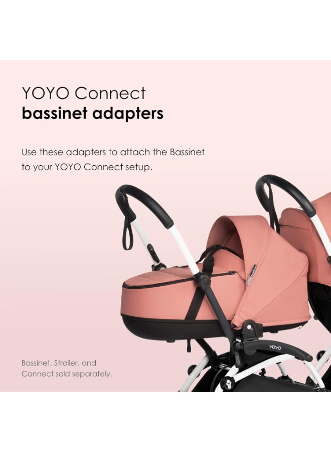 BABYZEN - Yoyo Connect Bassinet Adapters (2 Pieces )Connect Your Yoyo Stroller Bassinet To The Yoyo2 Stroller Black, One Size - Image 1
